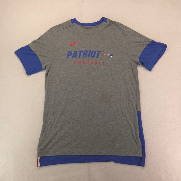 Nike New England Patriots Graphic Short Sleeve Football Shirt Mens Size L Gray - Picture 2 of 8